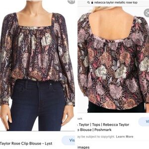 Rebecca Taylor Metallic Rose Blouse